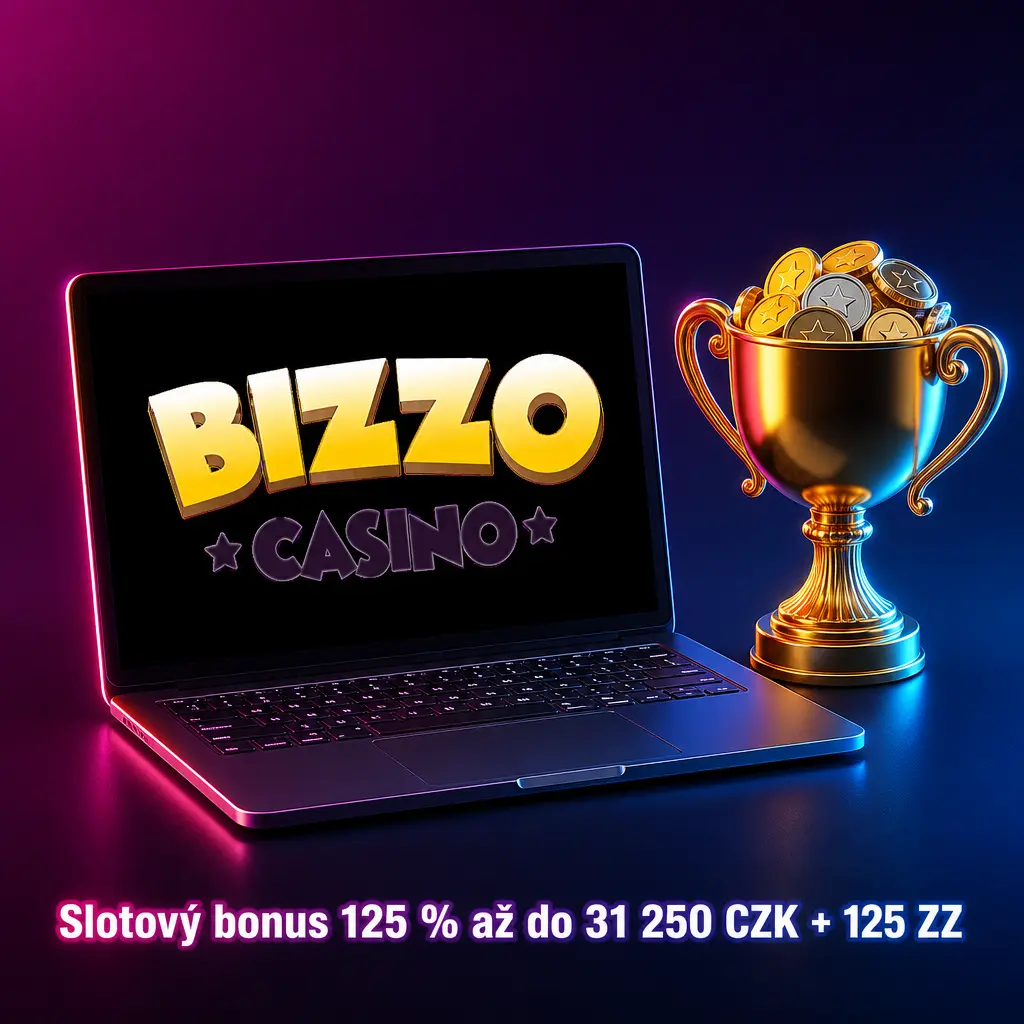 Kasino Bizzo slotový bonus 125 % až do 31 250 CZK a 125 volných zatočení pro nové hráče