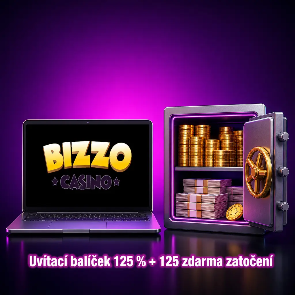 Uvítací bonus Bizzo casino 125 % až 31 250 Kč a 125 zatočení zdarma pro první vklad