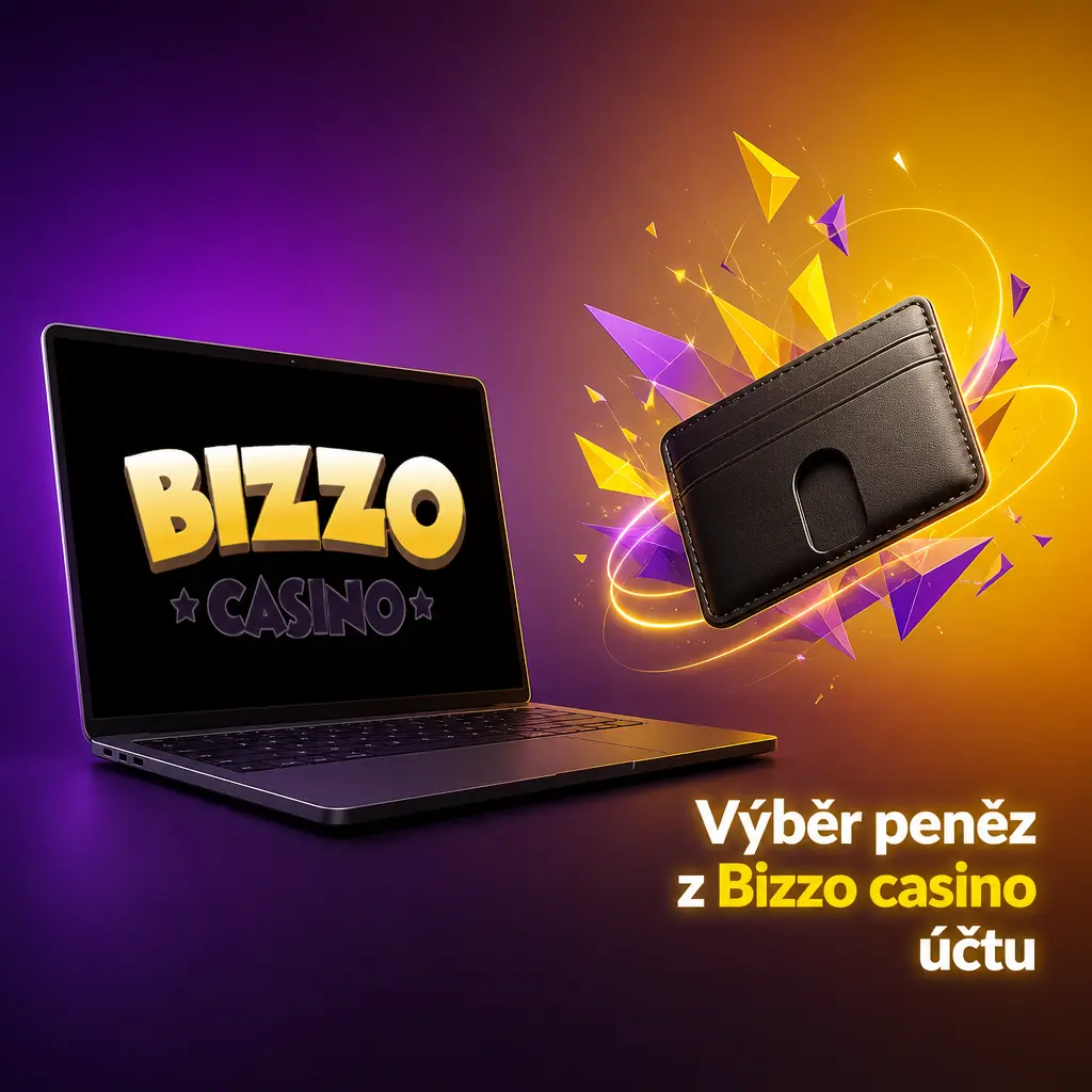 Výběr peněz z účtu Bizzo kasina v pokladně, ověření účtu a sledování stavu transakce